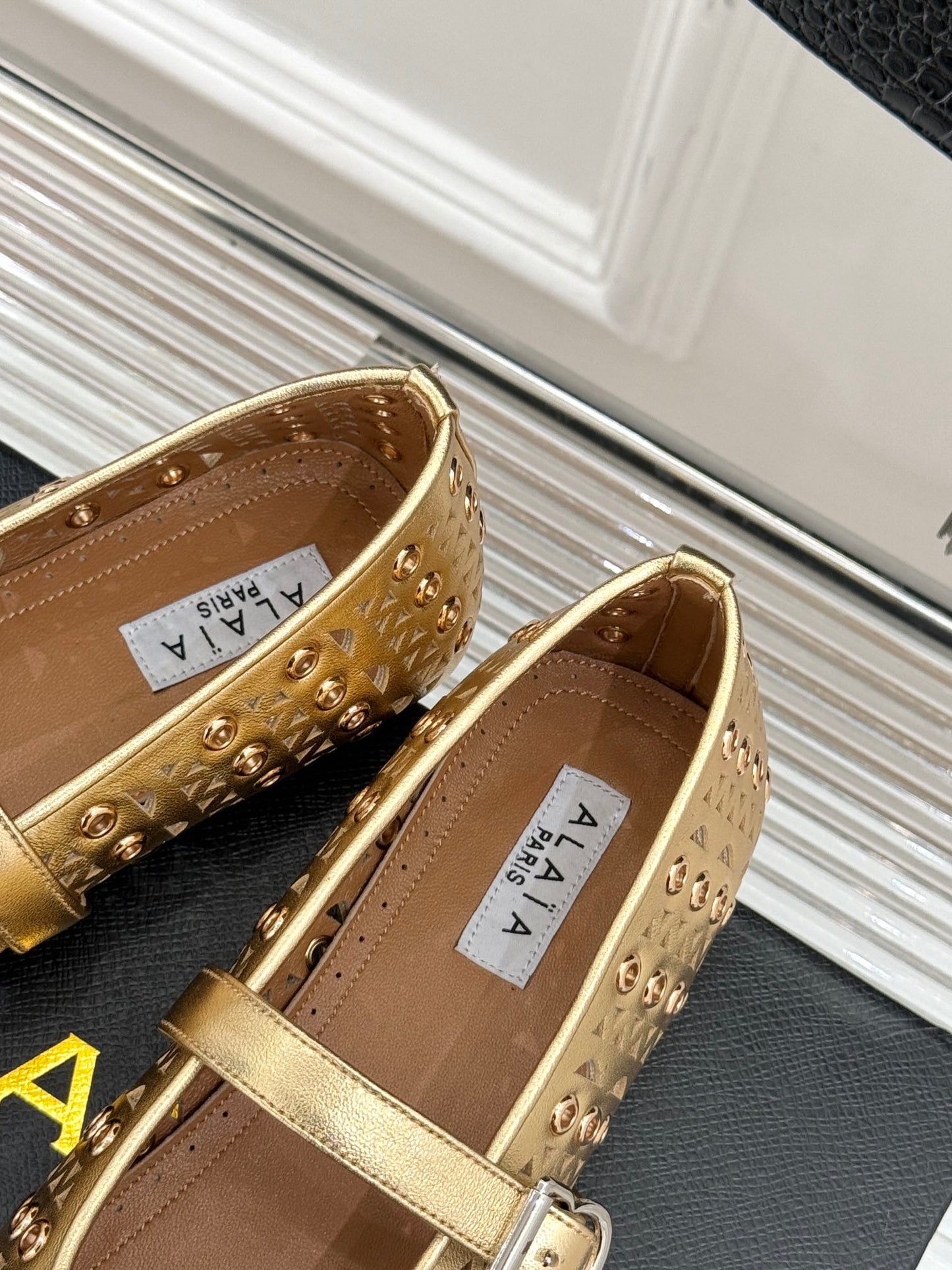 MARY JANE IN METALLIC GOLD CALFSKIN - 35