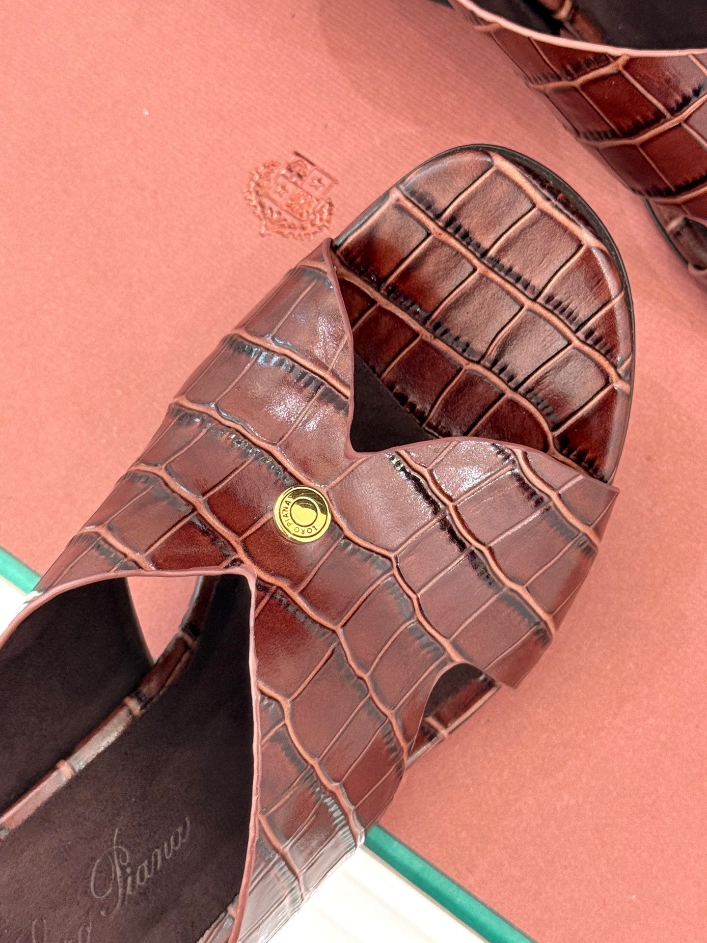 LP HIGH HEEL 25S IN MAHOGANY RED LAMBSKIN SNAKE EMBOSSING - 35