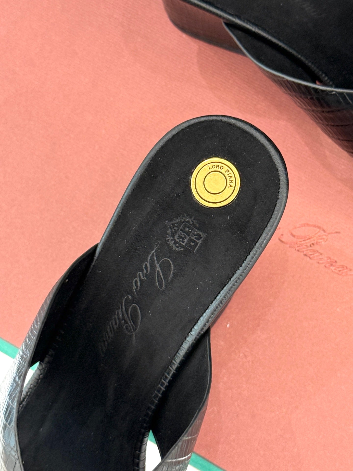 LP HIGH HEEL 25S IN BLACK LAMBSKIN SNAKE EMBOSSING - 35