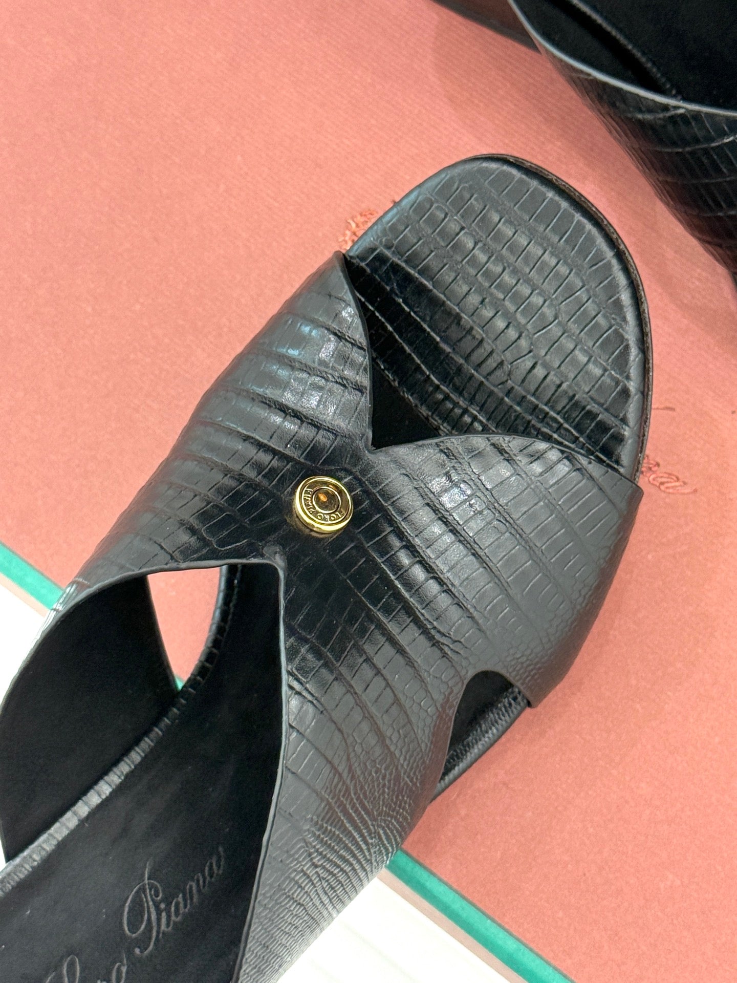 LP HIGH HEEL 25S IN BLACK LAMBSKIN SNAKE EMBOSSING - 35