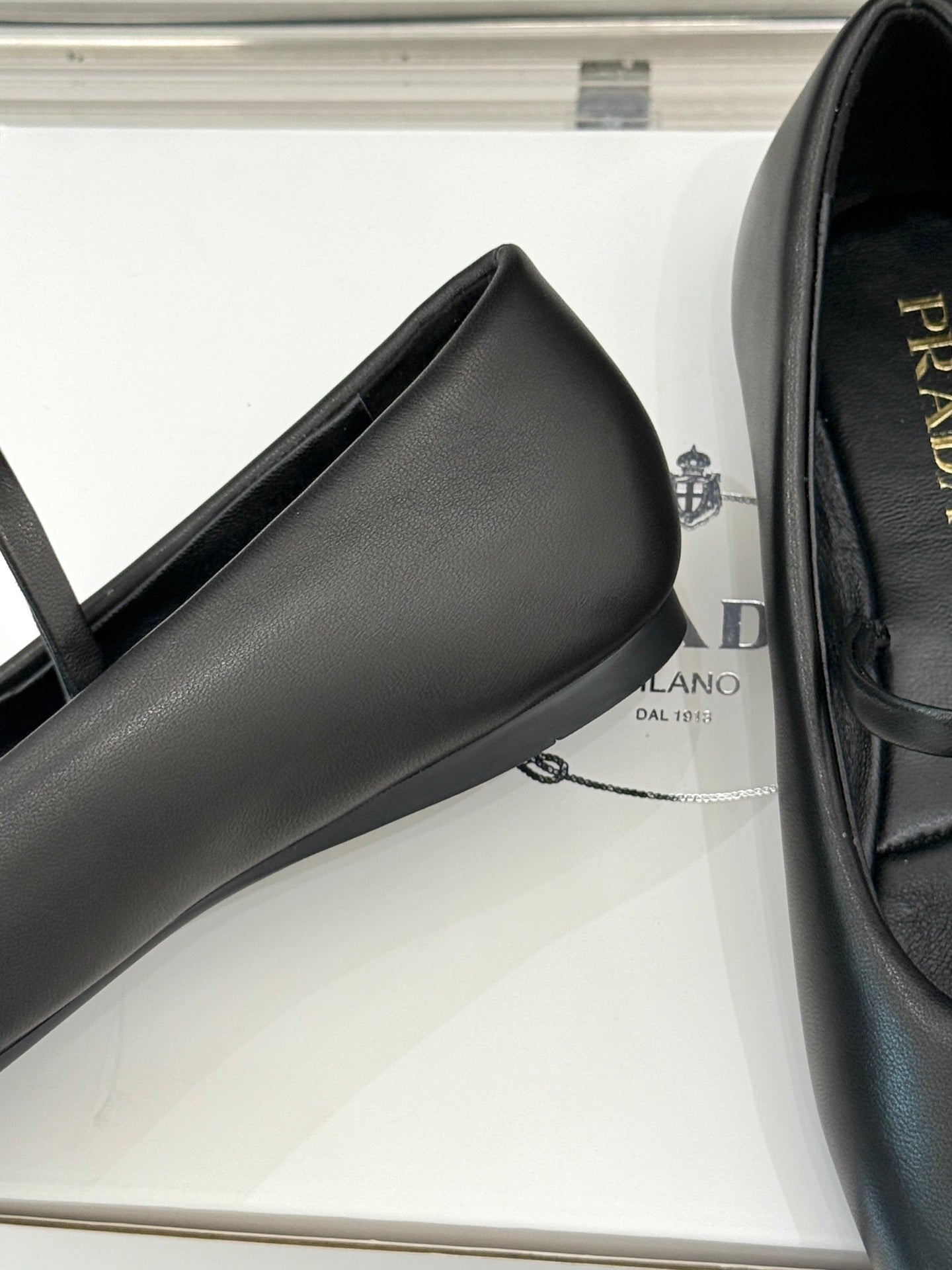 PRADA 25S SOFT PADDED BALLERINAS IN BLACK NAPPA LEATHER - 35