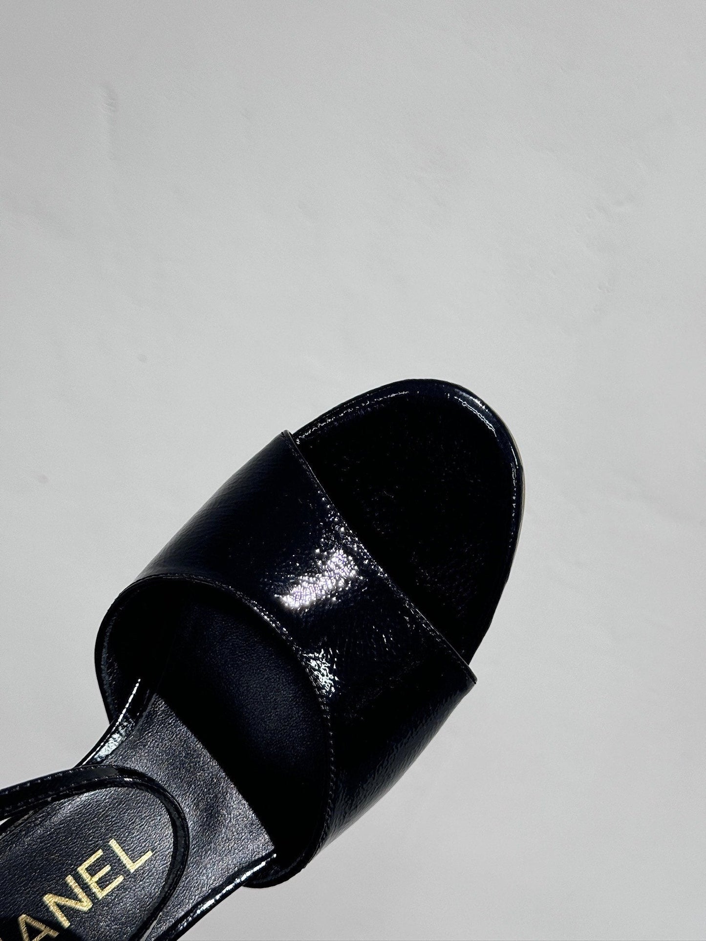 BLOCK HEEL SANDALS BLACK SHEEPSKIN - 35