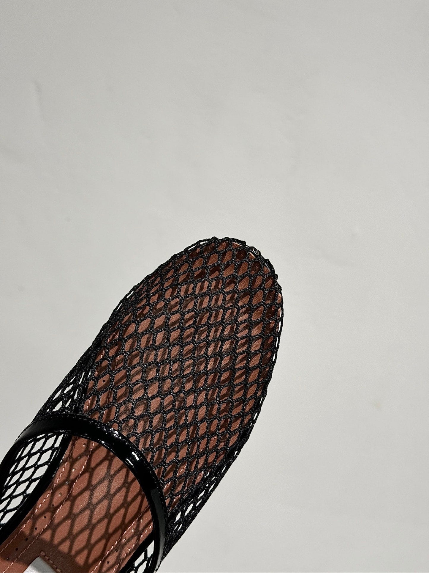 ALAIA FLAT MULES IN BLACK MESH FISHNET - 34