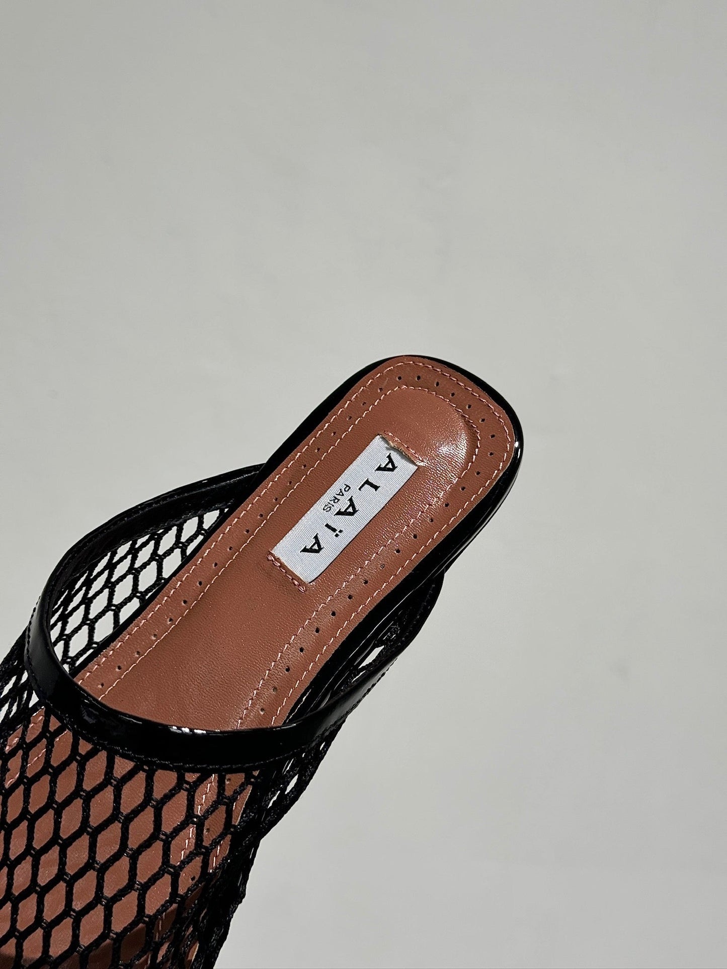 ALAIA FLAT MULES IN BLACK MESH FISHNET - 34