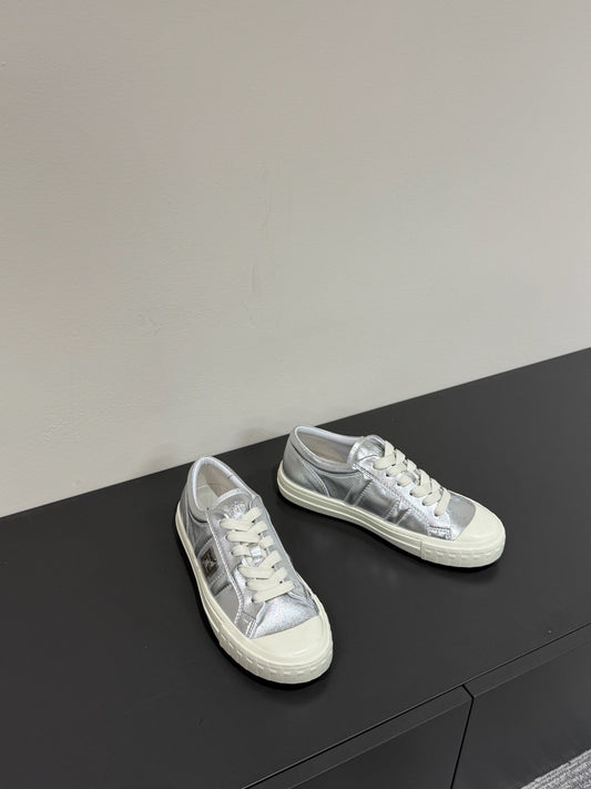 FF TRAINER SNEAKER IN SILVER MIX WHITE CALFSKIN - 35