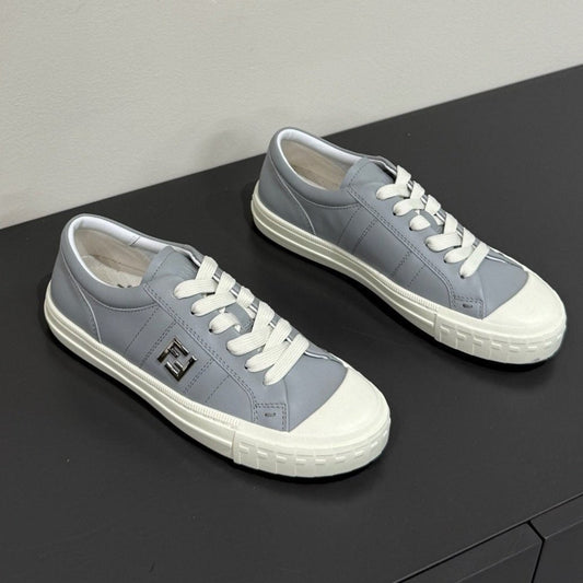 FF TRAINER SNEAKER IN DOLPHIN GRAY MIX WHITE CALFSKIN - 35