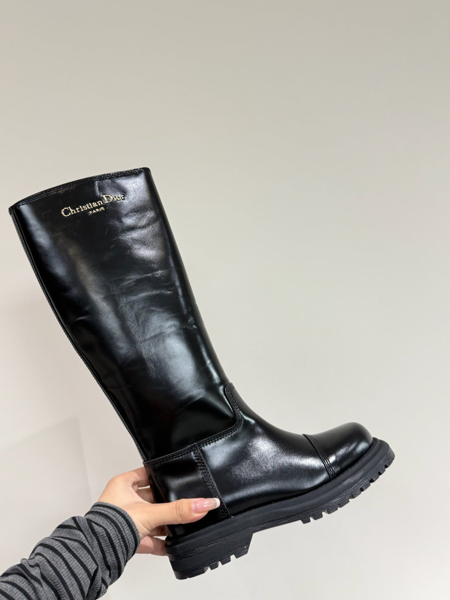 D-TOWN BOOTS IN BLACK PATENT CALFSKIN - 35