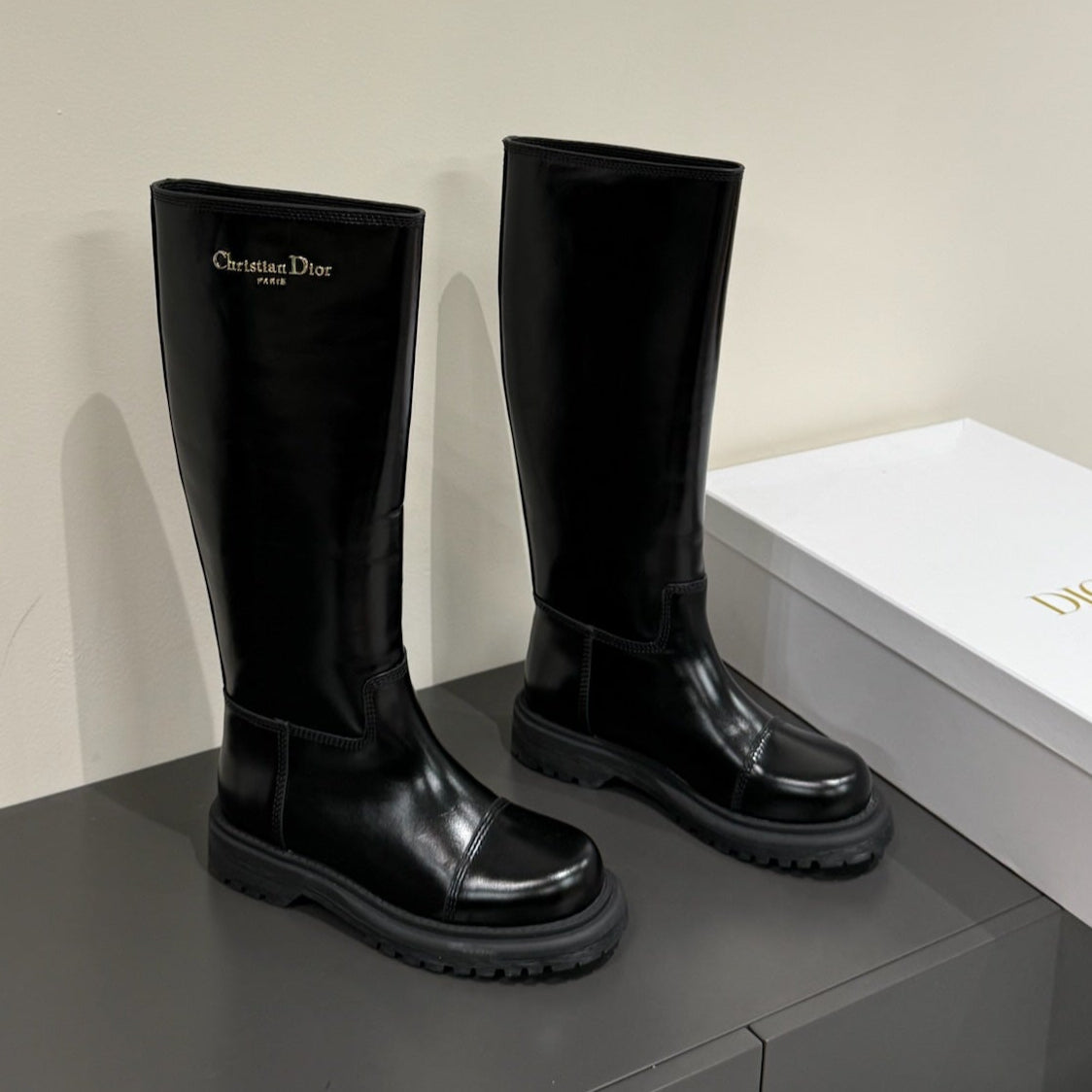 D-TOWN BOOTS IN BLACK PATENT CALFSKIN - 35