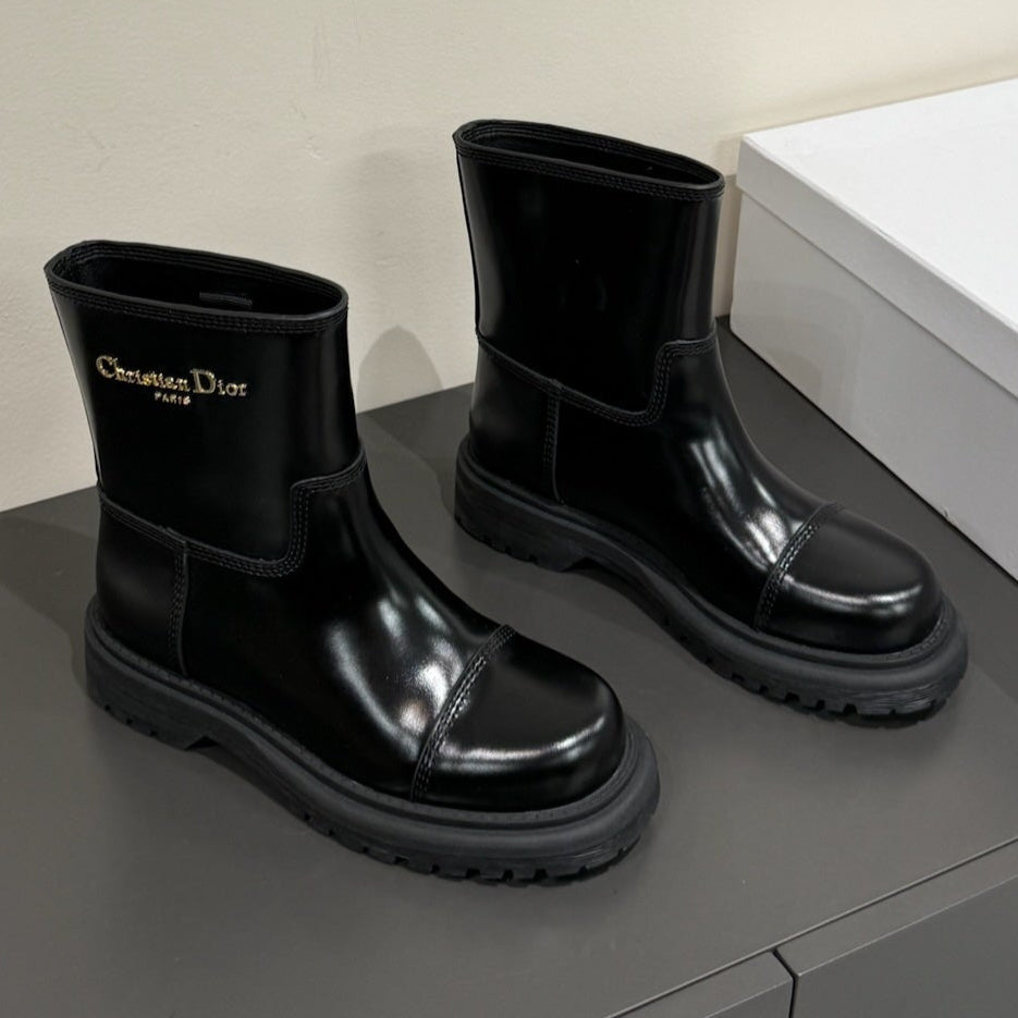 D-TOWN ANKLE BOOTS IN BLACK PATENT CALFSKIN - 35