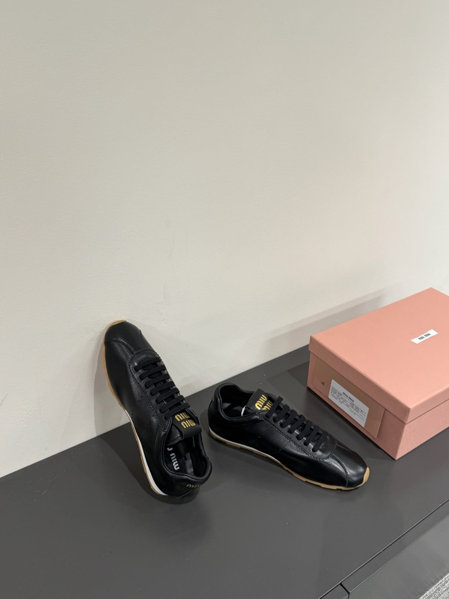 PLUME NAPPA SNEAKERS IN BLACK LAMBSKIN - 35