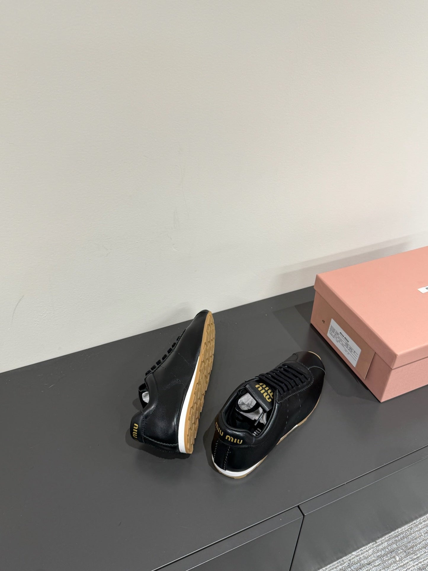 PLUME NAPPA SNEAKERS IN BLACK LAMBSKIN - 35