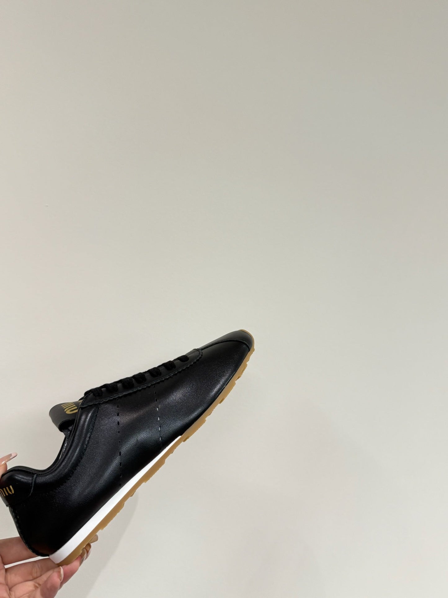 PLUME NAPPA SNEAKERS IN BLACK LAMBSKIN - 35