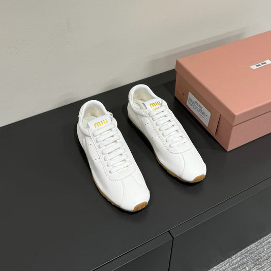 PLUME NAPPA SNEAKERS IN WHITE LAMBSKIN - 35