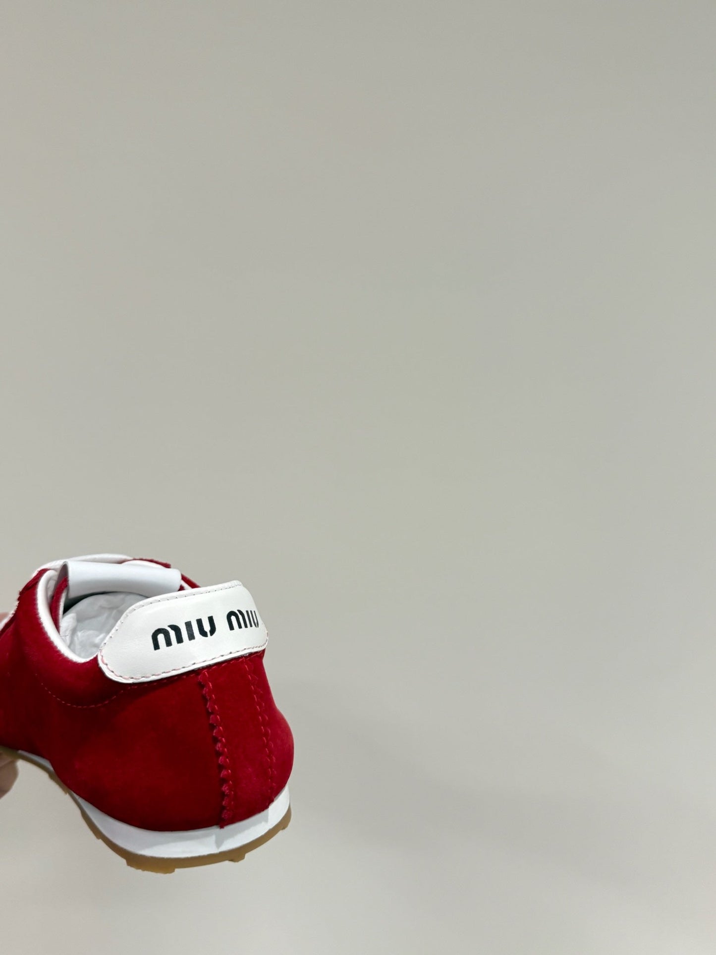 PLUME SNEAKERS IN RED SUEDE - 35