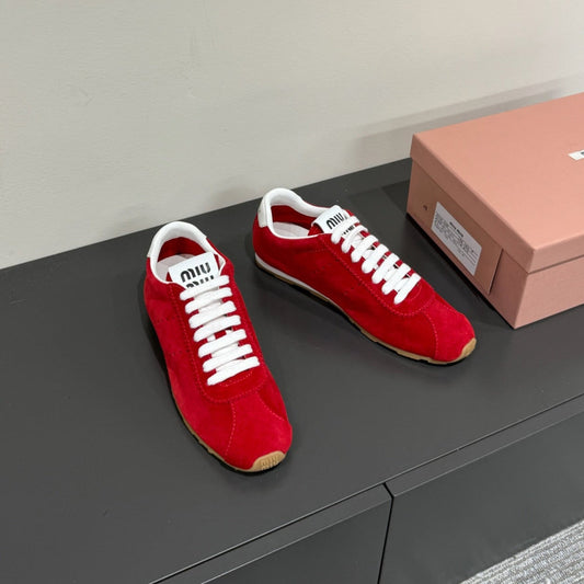 PLUME SNEAKERS IN RED SUEDE - 35