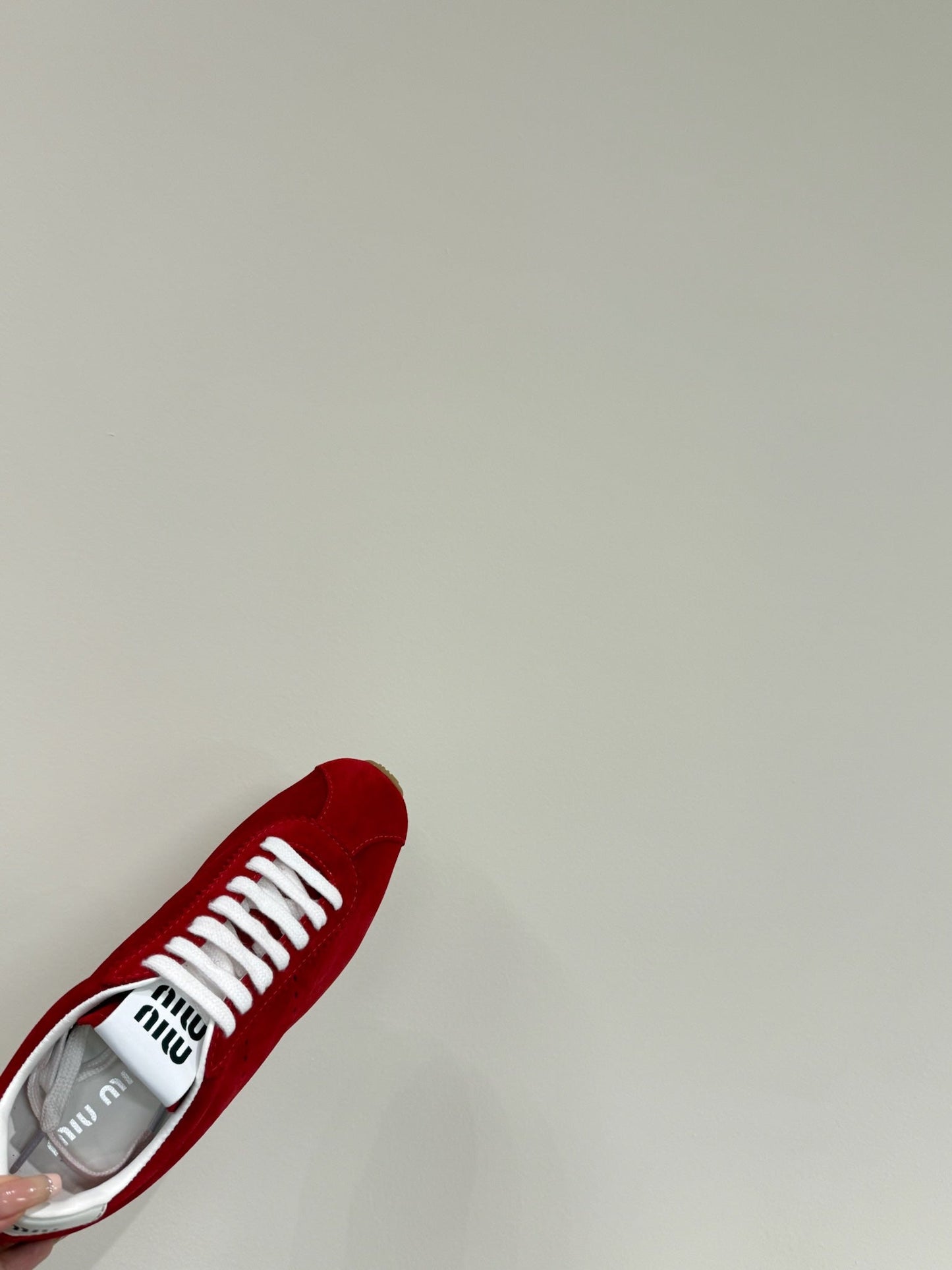 PLUME SNEAKERS IN RED SUEDE - 35