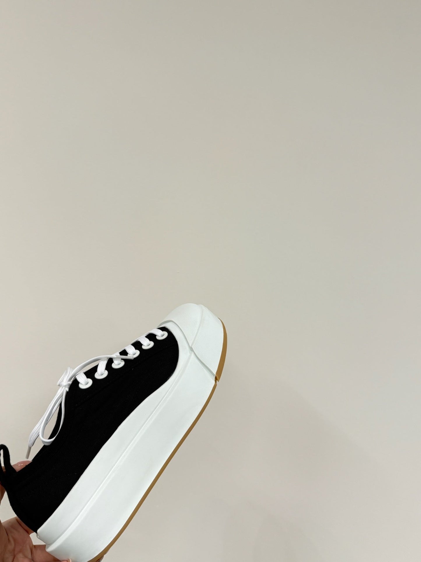 VULCAN PLATFORM SNEAKER IN BLACK CANVAS - 35