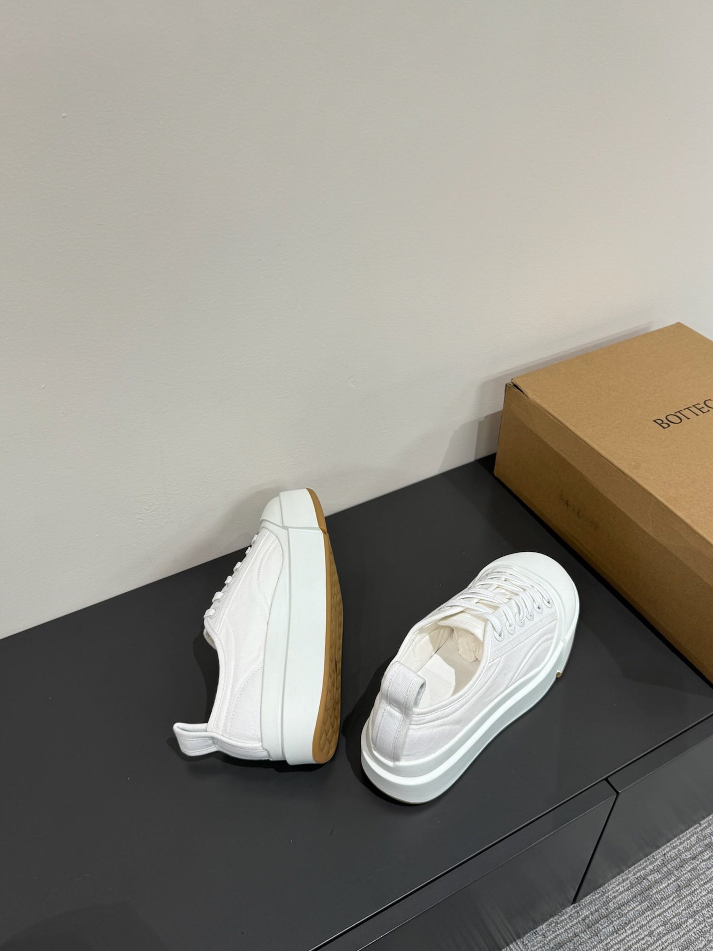 VULCAN PLATFORM SNEAKER IN WHITE CANVAS AND LAMBSKIN - 35