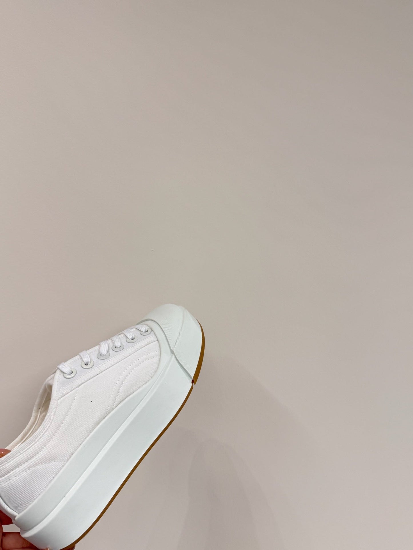 VULCAN PLATFORM SNEAKER IN WHITE CANVAS AND LAMBSKIN - 35