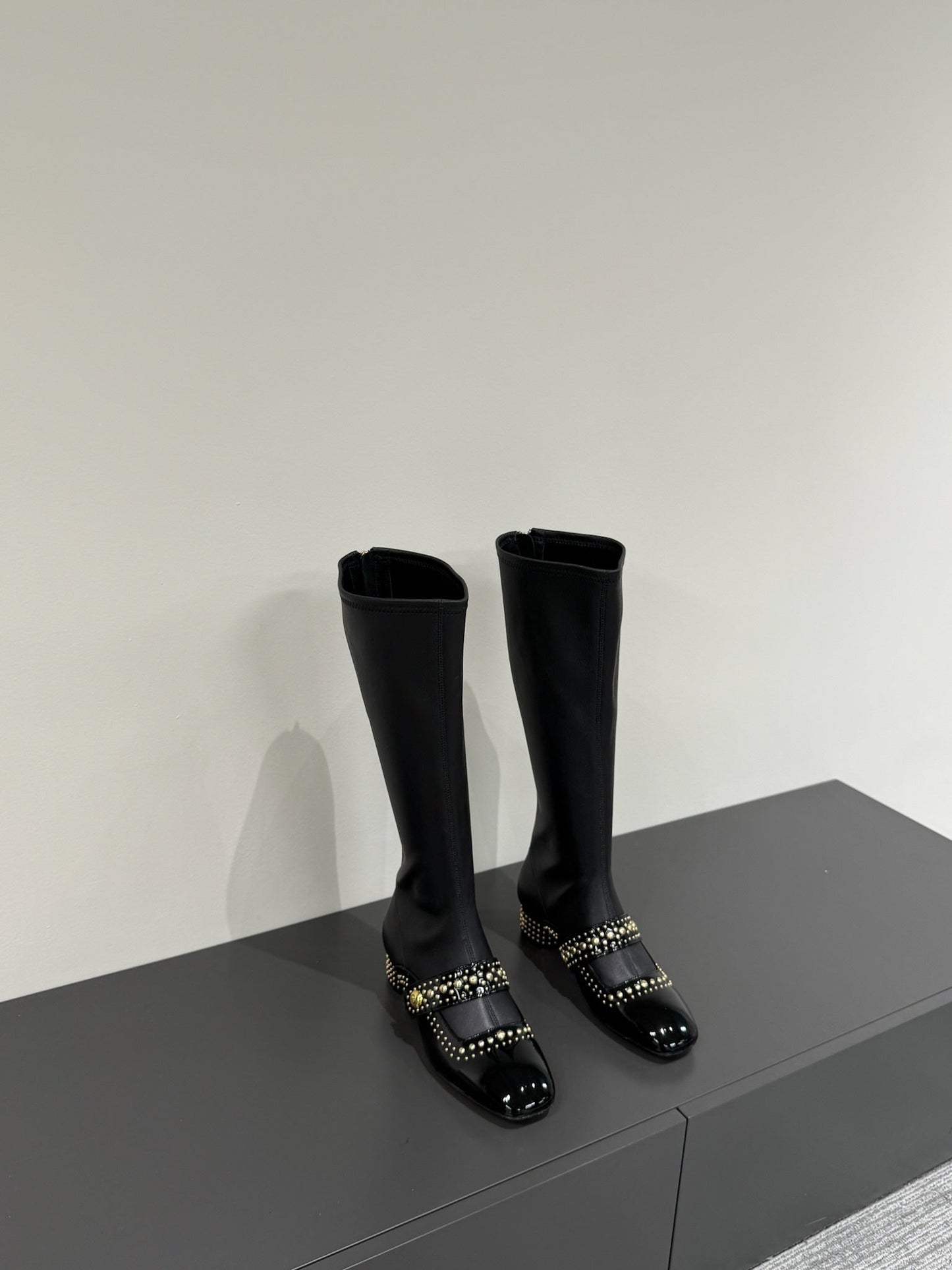 BELLE-D HEELED BOOT BLACK PATENT CALFSKIN - 35