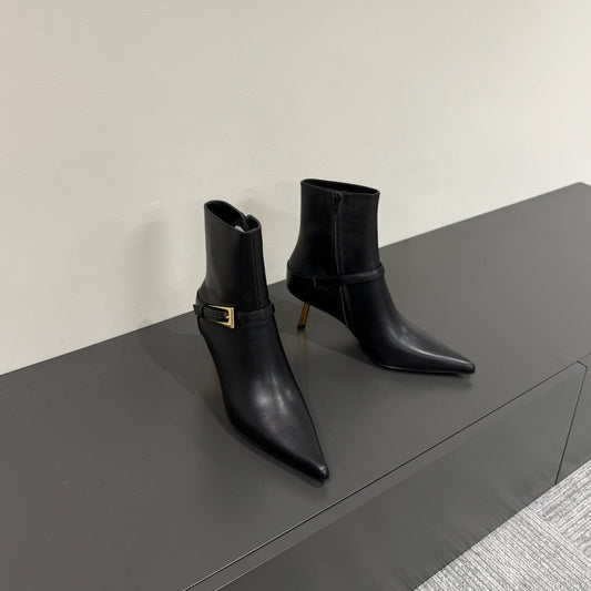 LEE BOOTS IN BLACK SMOOTH CALFSKIN - 35