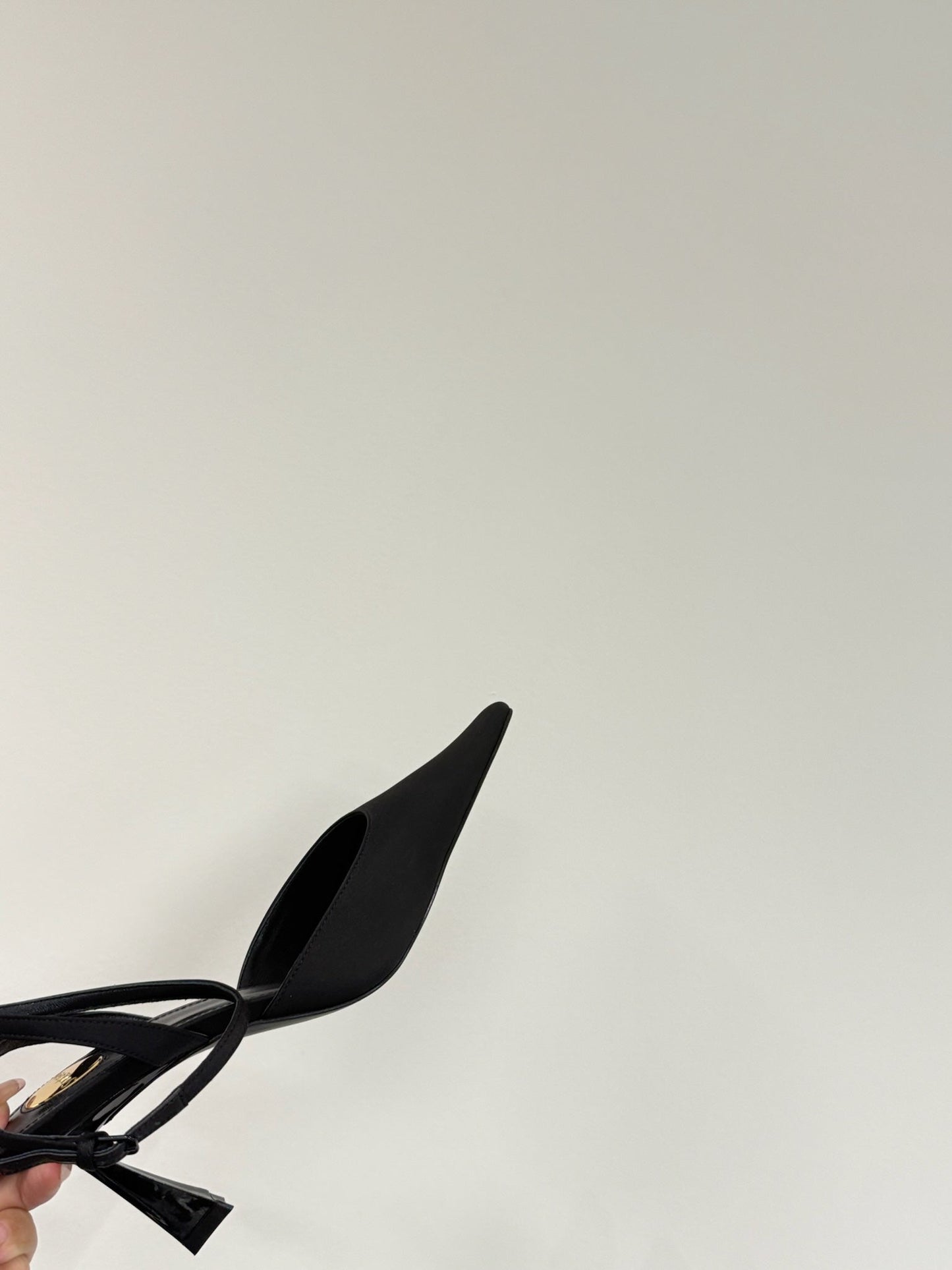 AIMÉE SLINGBACK PUMPS IN BLACK SATIN - 35