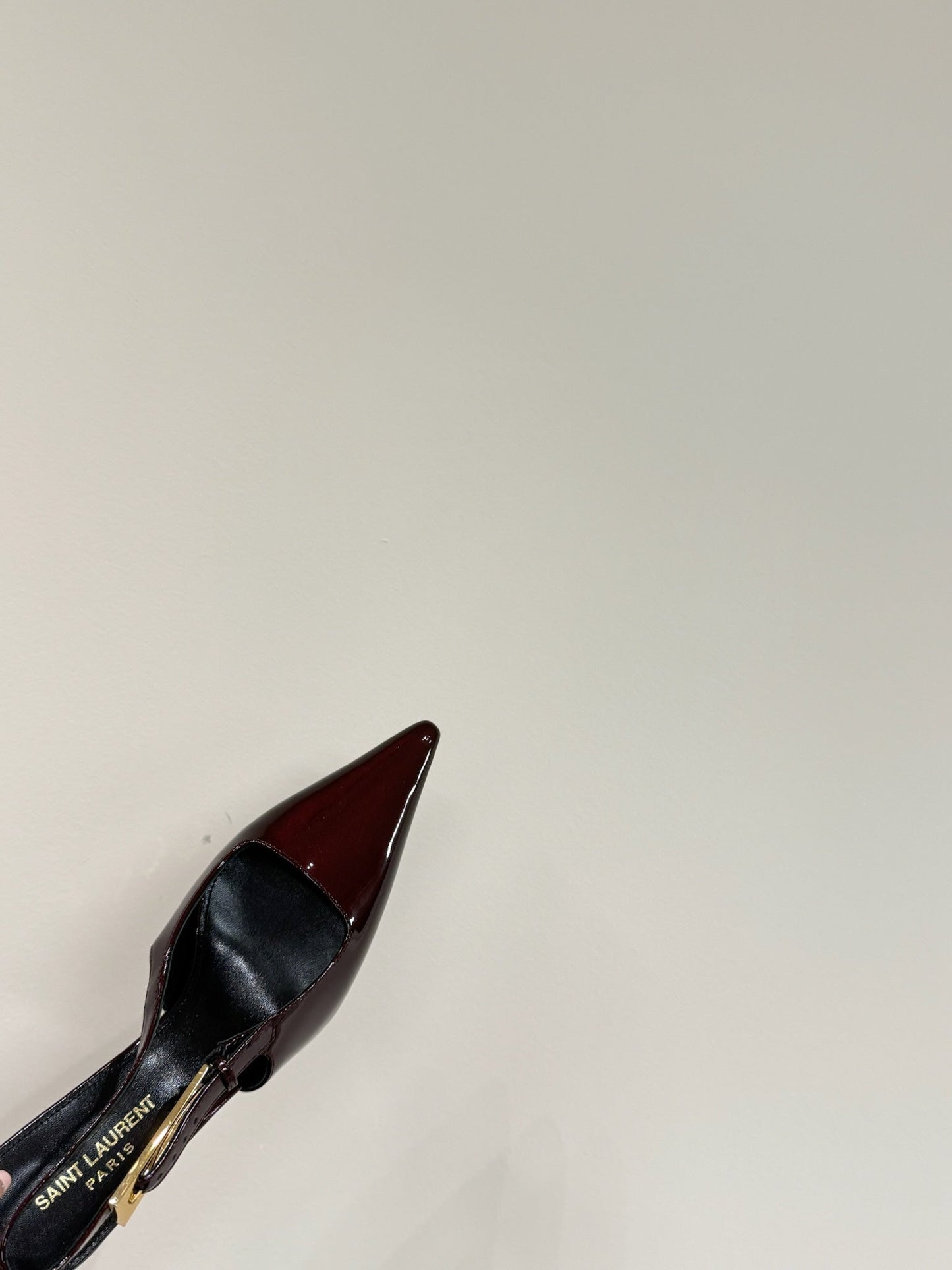 LEE SLINGBACK MID PUMPS IN WINE RED SHINY CALFSKIN - 35