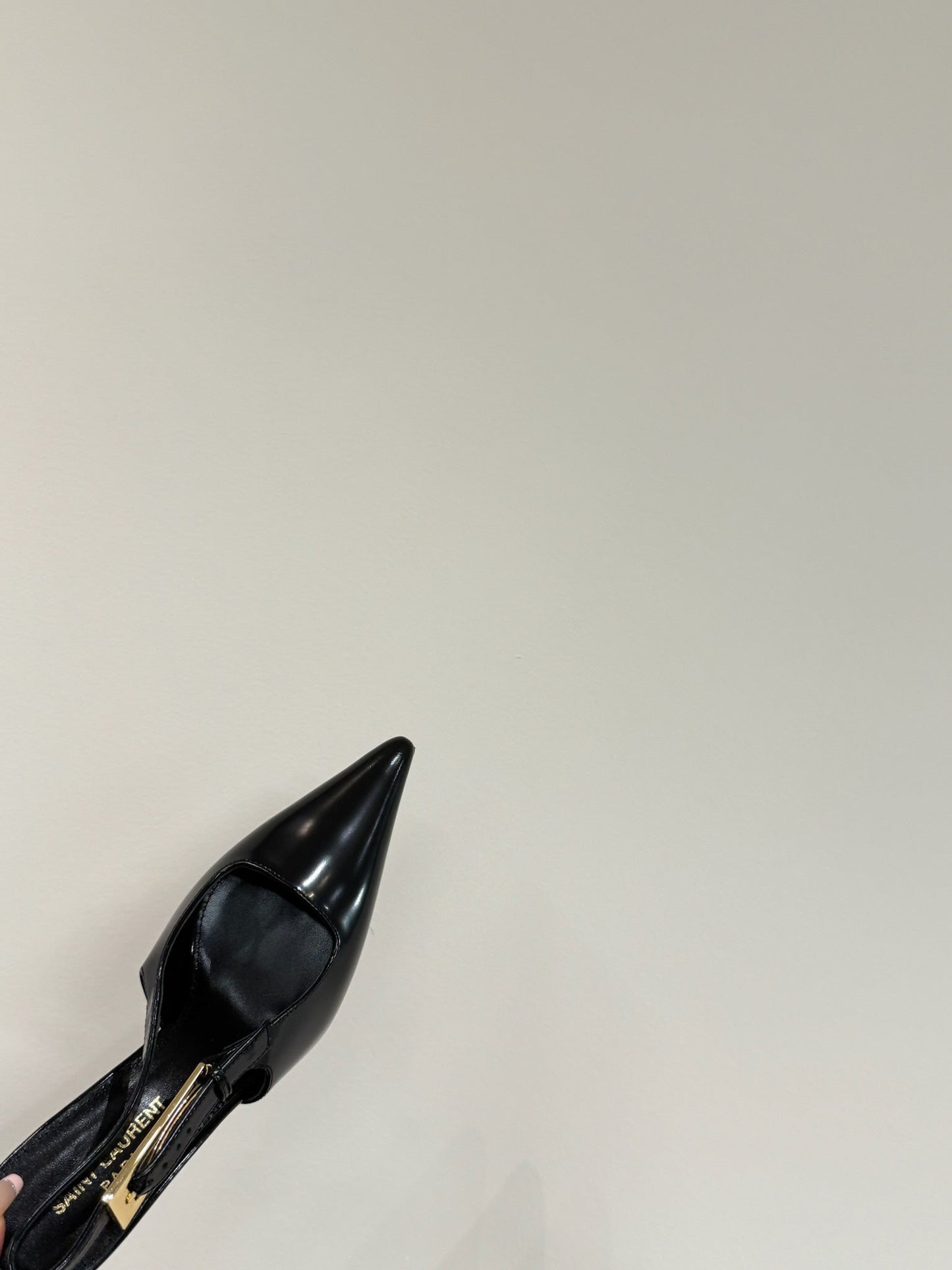 LEE SLINGBACK PUMPS 75 MM IN BLACK PATENT CALFSKIN - 35