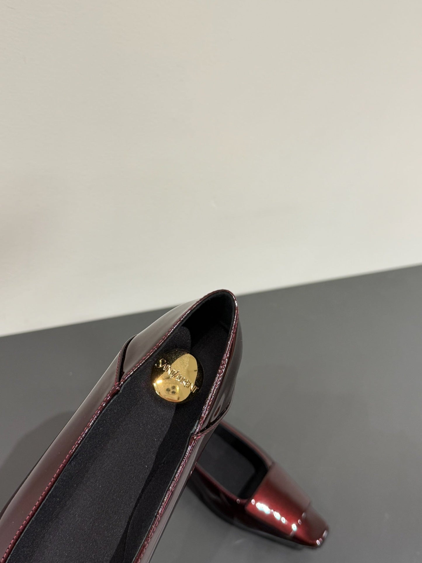 POPPY BALLET FLATS IN GARNET RED GLOSSY LAMBSKIN - 35