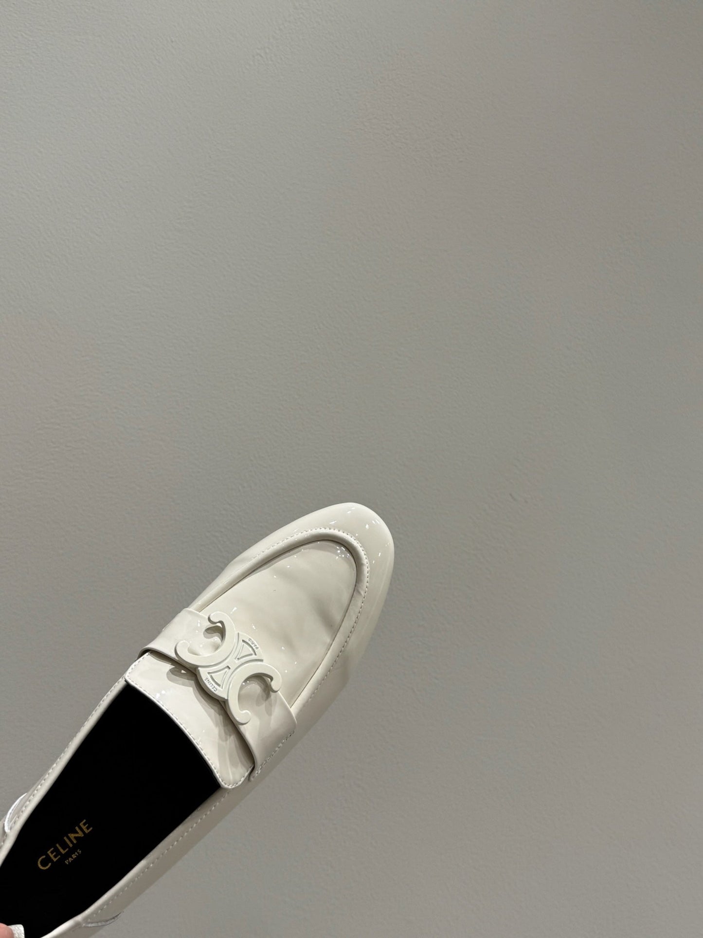 TRIOMPHE LOAFERS IN WHITE PATENT CALFSKIN - 35