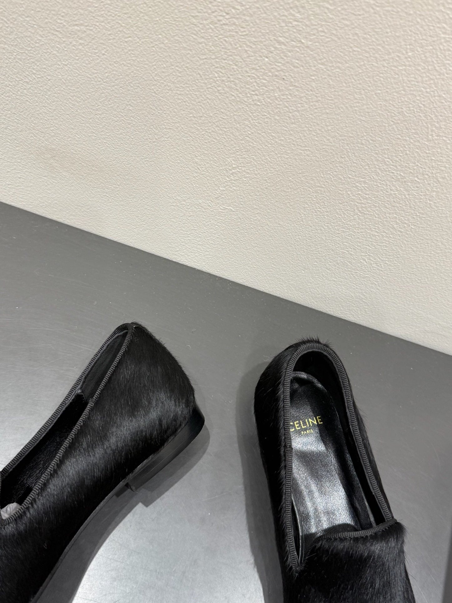 FURRY LOAFERS IN BLACK CALF HAIR - 35
