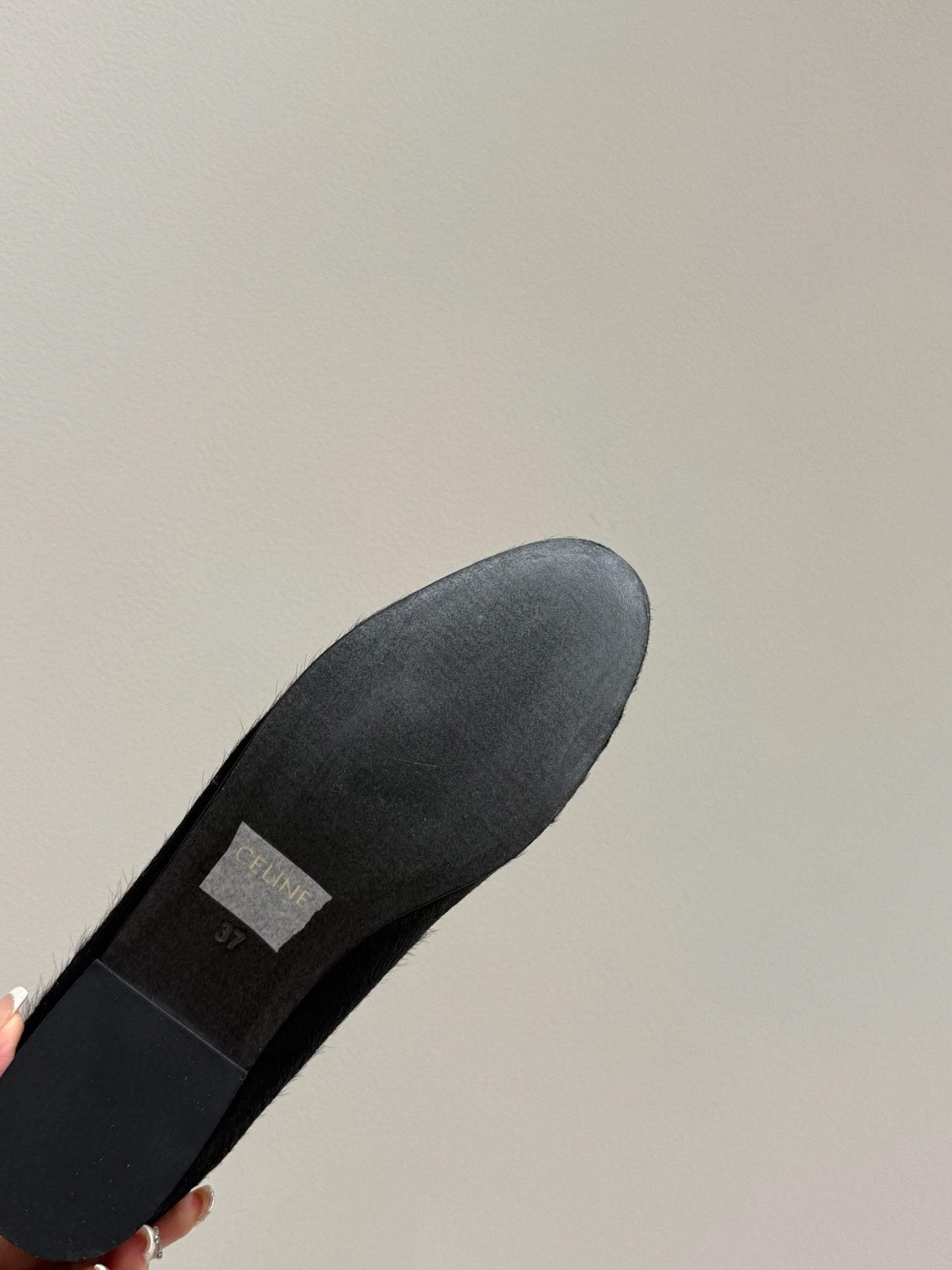 FURRY LOAFERS IN BLACK CALF HAIR - 35