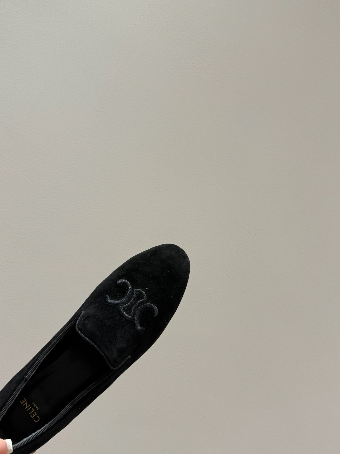 LOAFERS IN BLACK SUEDE EMBROIDERED LOGO - 35