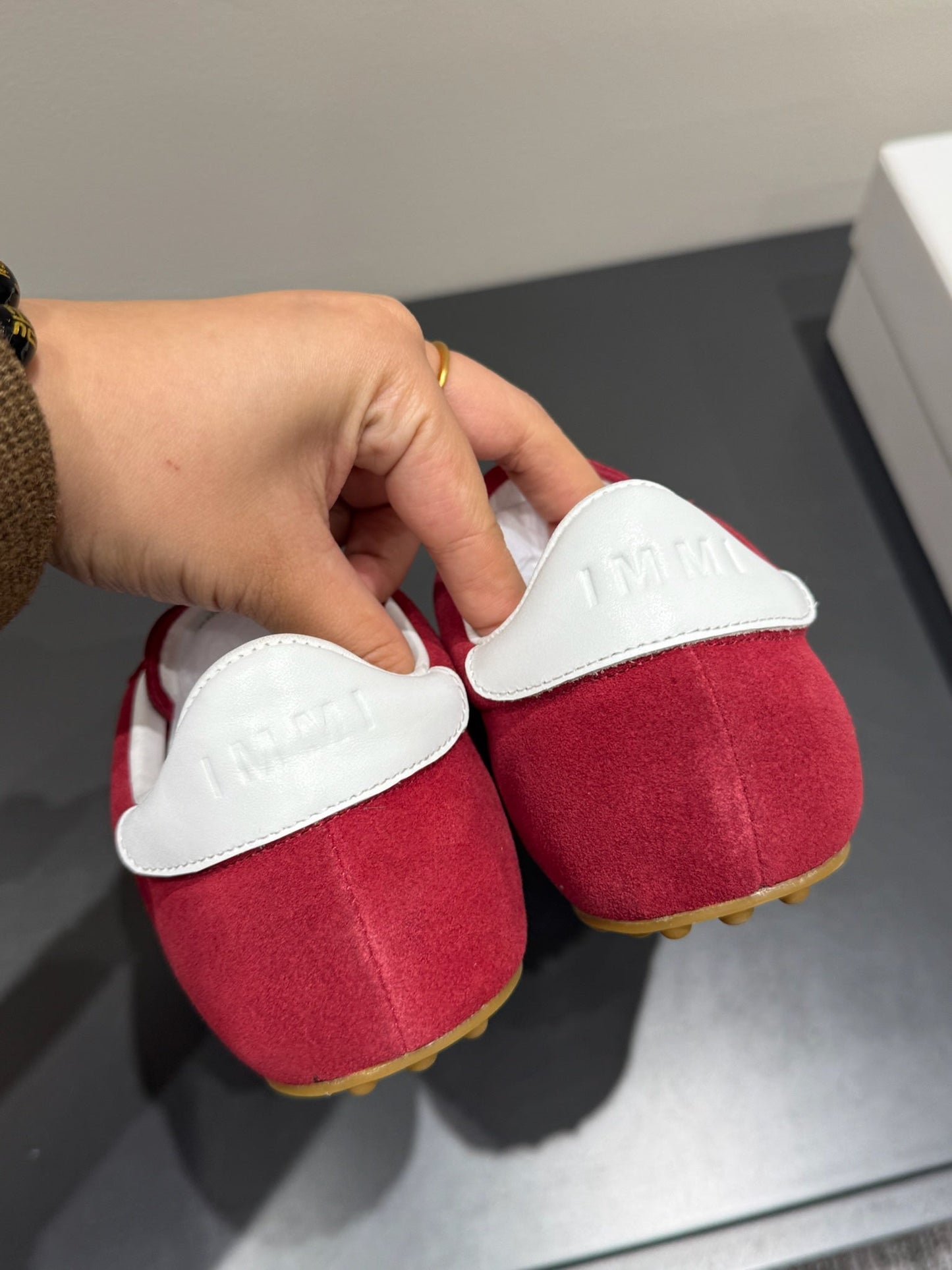 LACE-UP SNEAKER IN RED SUEDE - 35