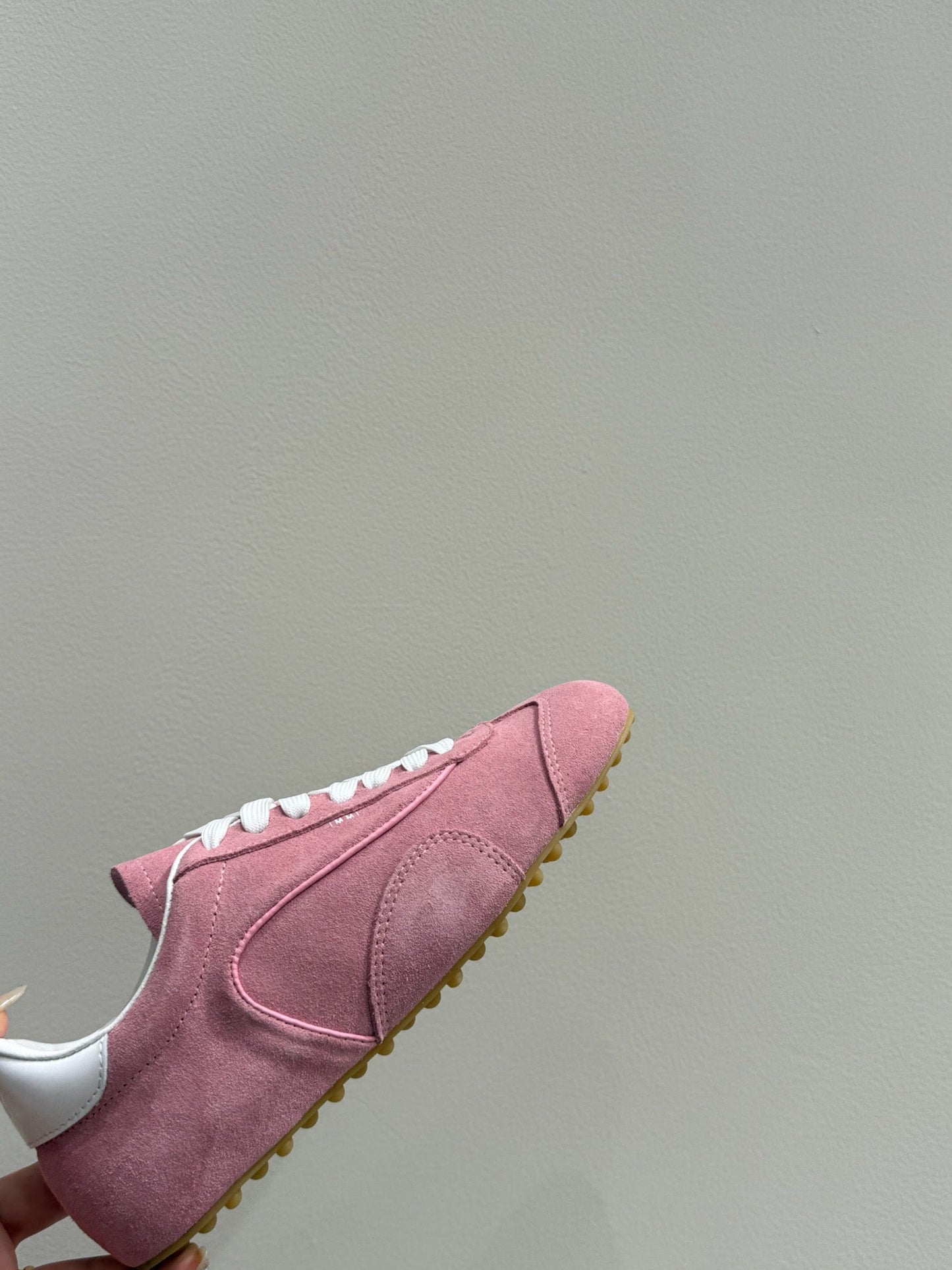 LACE-UP SNEAKER IN PINK SUEDE - 35