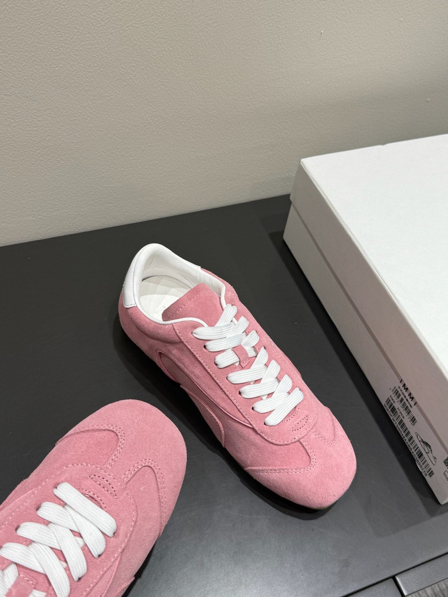 LACE-UP SNEAKER IN PINK SUEDE - 35