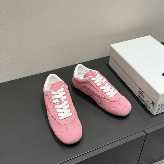 LACE-UP SNEAKER IN PINK SUEDE - 35