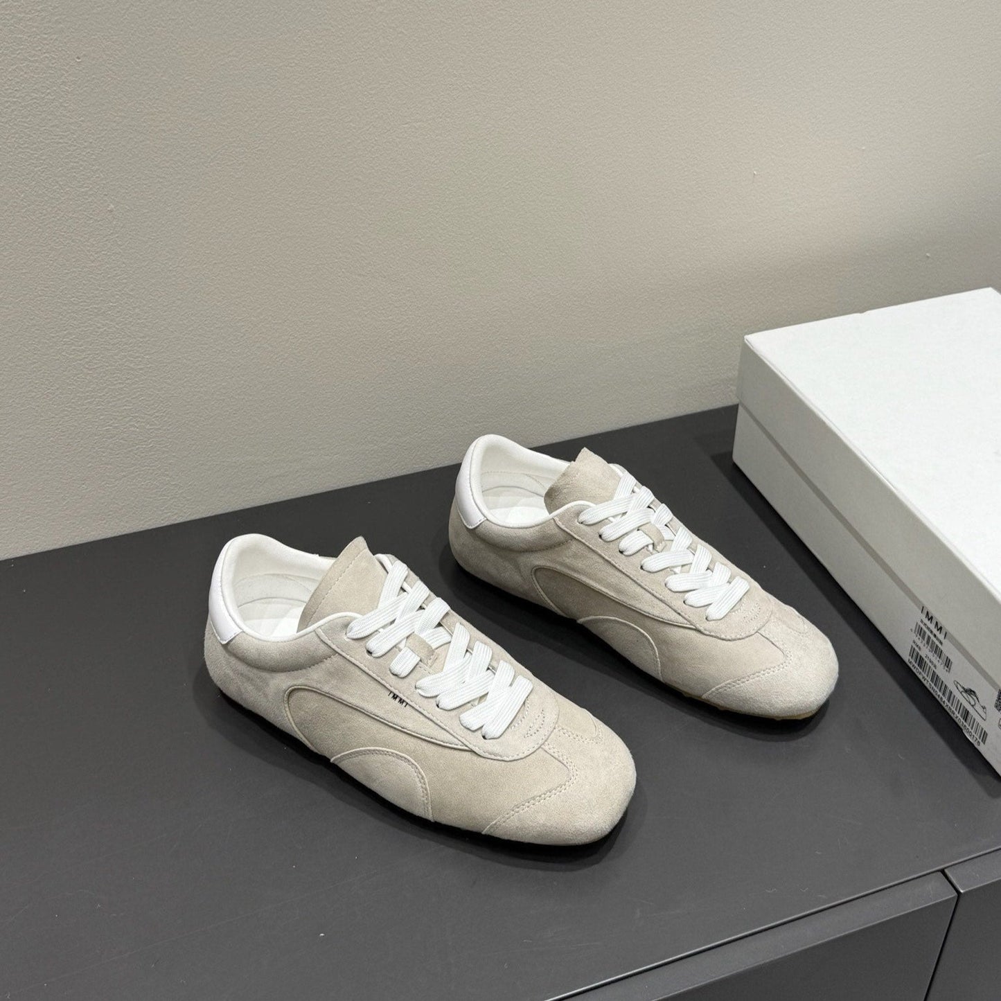 LACE-UP SNEAKER IN BEIGE SUEDE - 35