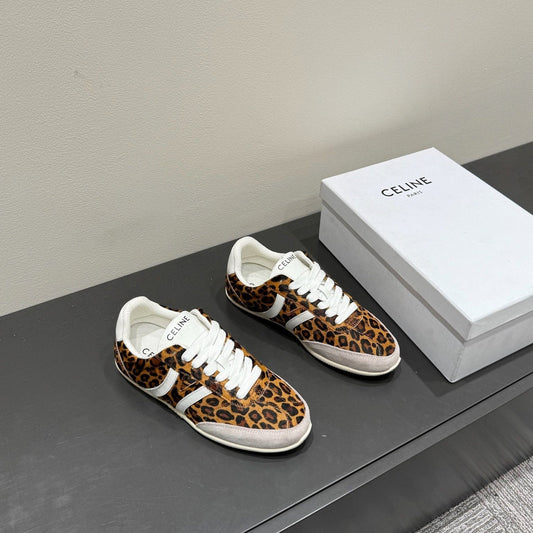 JOGGER LOW LACE-UP SNEAKER IN LEOPARD PRINTED HAIRY CALFSKIN - 35