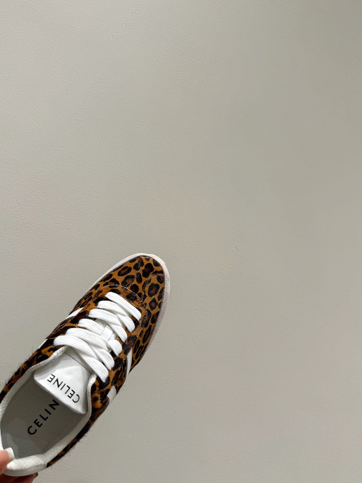 JOGGER LOW LACE-UP SNEAKER IN LEOPARD PRINTED HAIRY CALFSKIN - 35