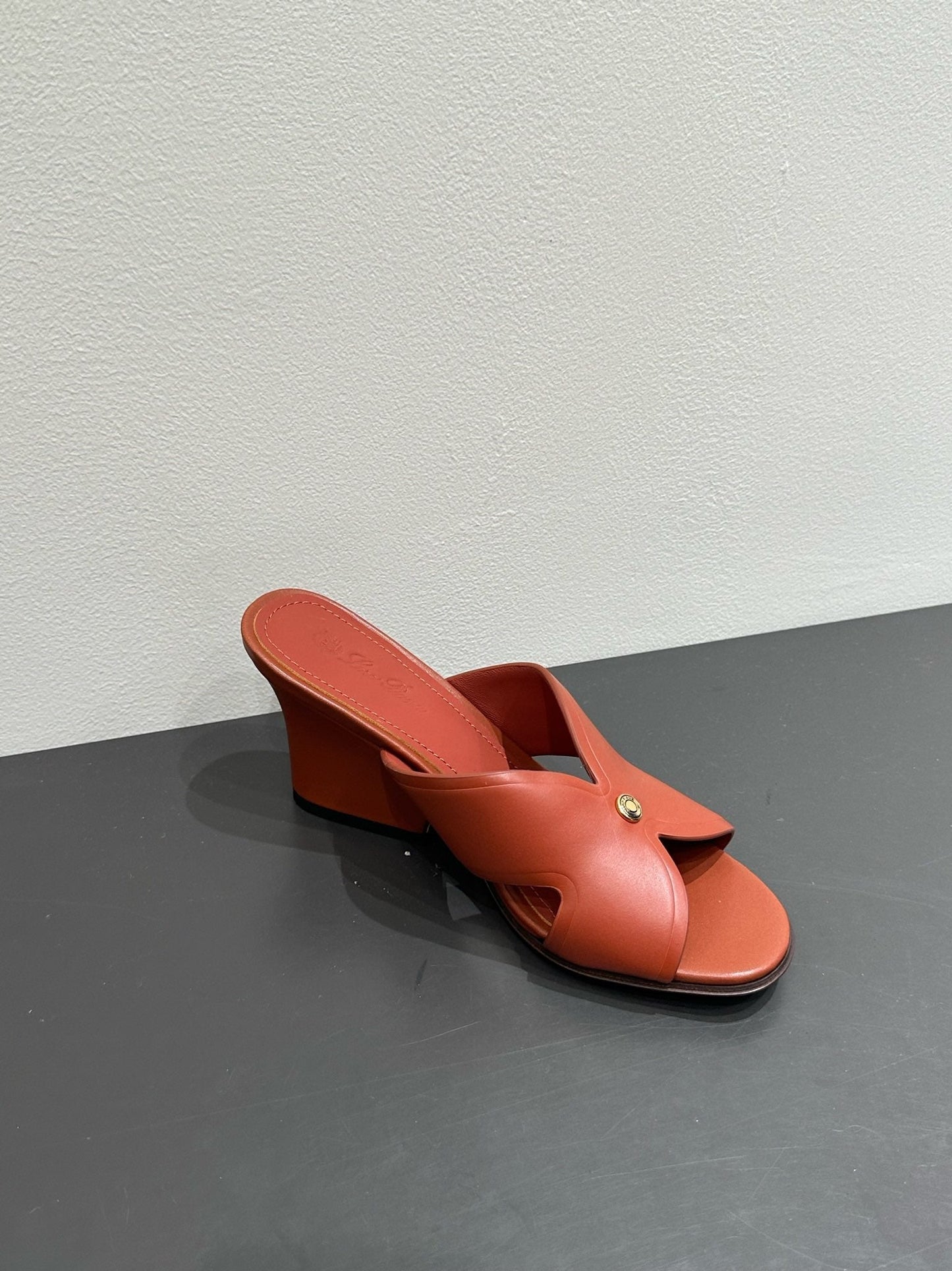 LP HIGH HEELS 25S IN RUST ORANGE LAMBSKIN - 35