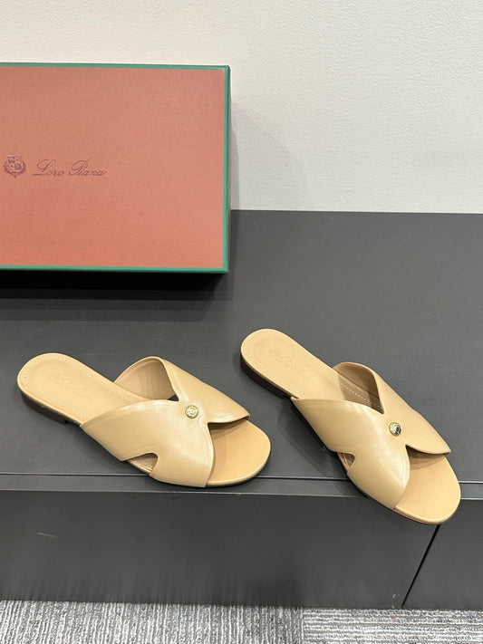 LP SANDALS 25S IN WARM BEIGE LAMBSKIN - 35