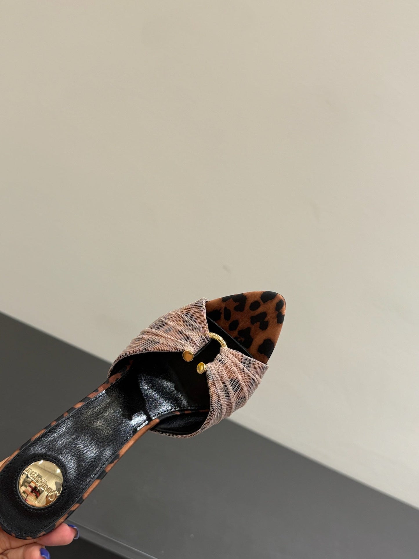 YSL HIGH HEEL 25S 100 MM IN LEOPARD PRINT LAMBSKIN - 35