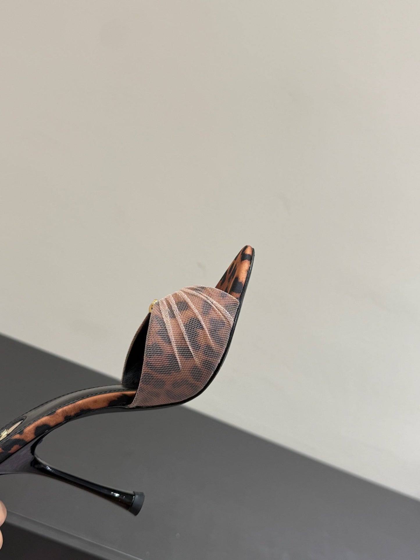 YSL HIGH HEEL 25S 100 MM IN LEOPARD PRINT LAMBSKIN - 35