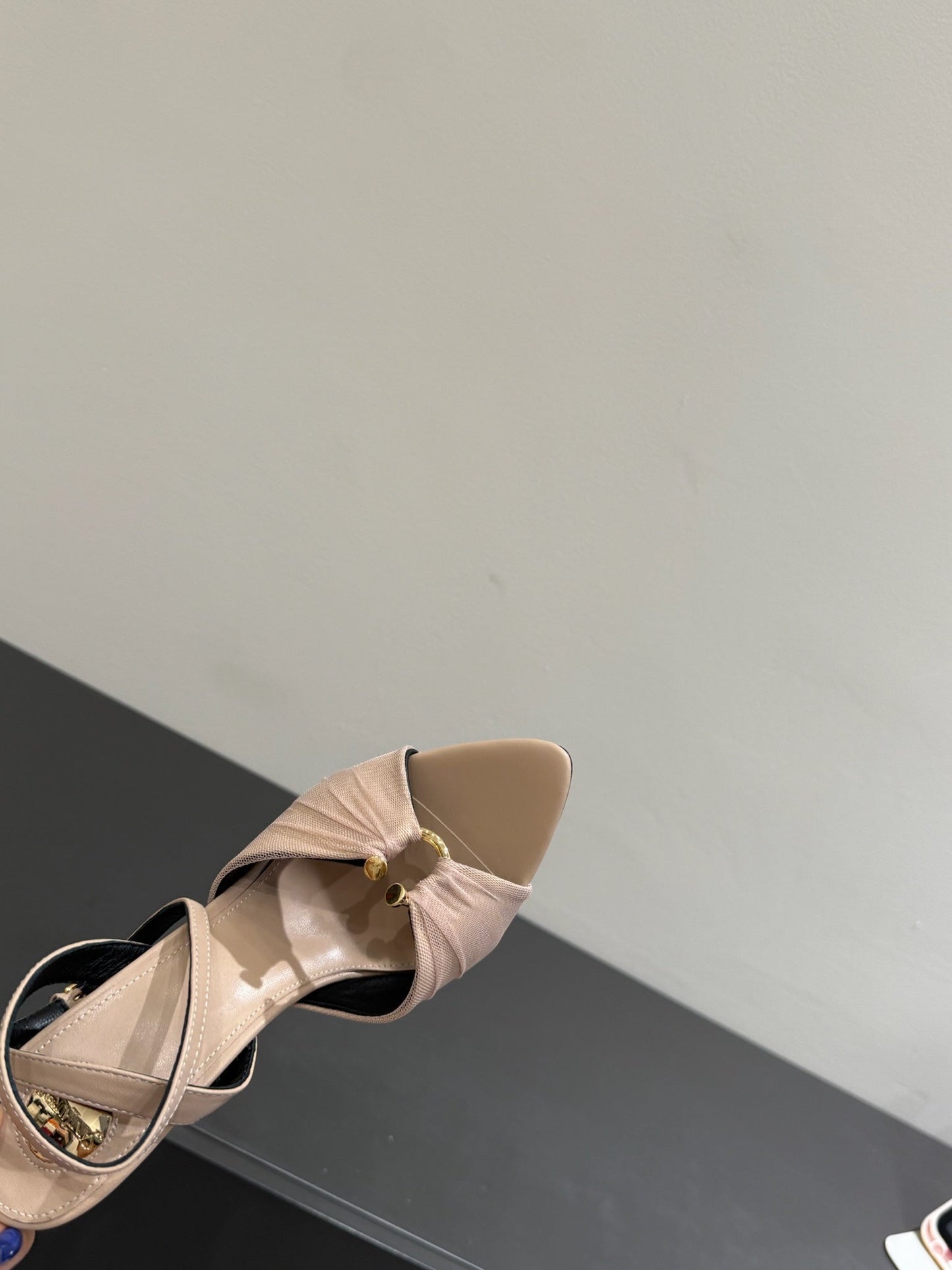 YSL HEELED SANDALS 25S 100 MM IN BEIGE LAMBSKIN - 35
