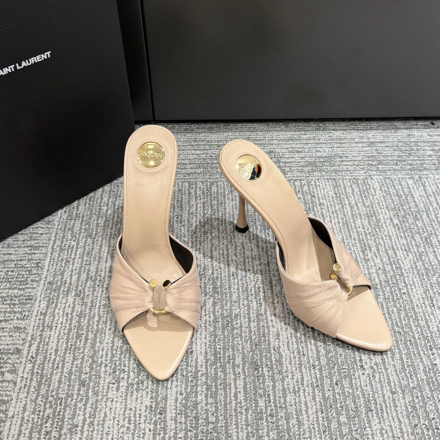 YSL HIGH HEEL 25S 100 MM IN BEIGE LAMBSKIN - 35