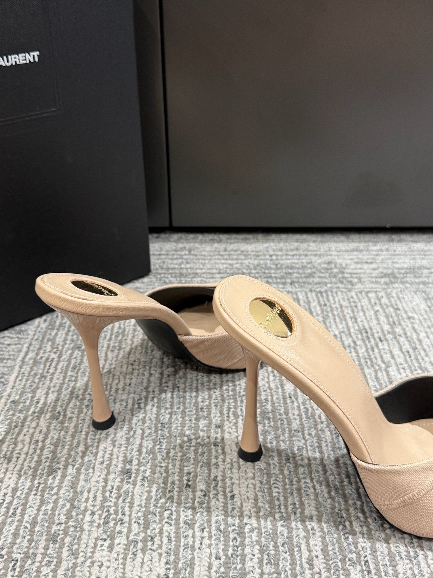 YSL HIGH HEEL 25S 100 MM IN BEIGE LAMBSKIN - 35