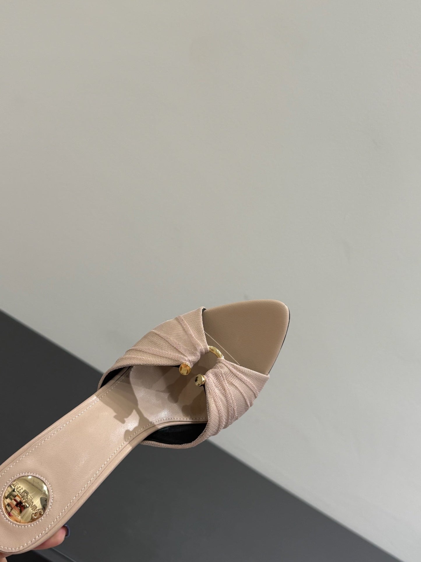 YSL HIGH HEEL 25S 100 MM IN BEIGE LAMBSKIN - 35