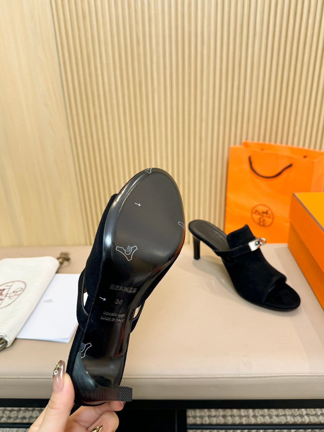 HEDEN MULE 80 BLACK SUEDE - 35