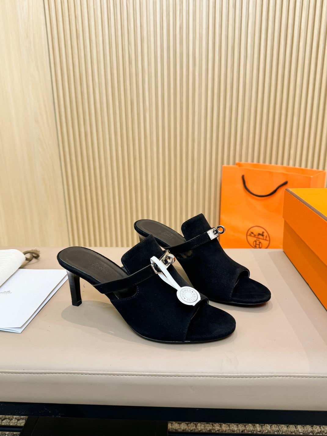 HEDEN MULE 80 BLACK SUEDE - 35